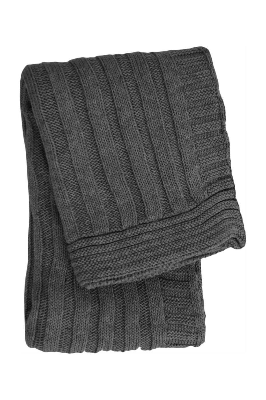 ribs anthracite knitted cotton little blanket small
