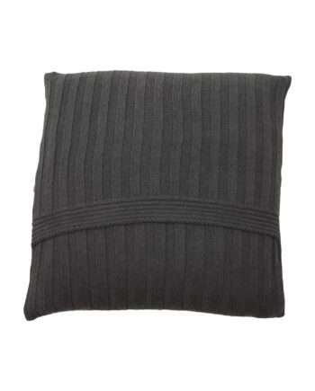 ribs anthracite knitted cotton pillowcase medium