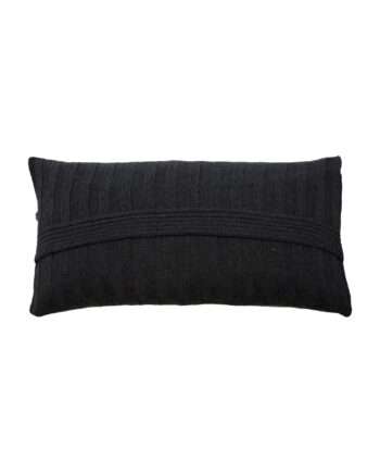 ribs anthracite knitted cotton pillowcase small