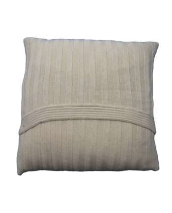 ribs ecru knitted cotton pillowcase medium