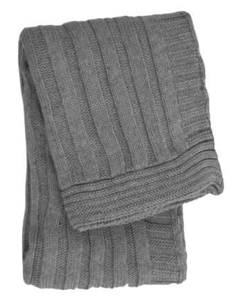 ribs grey knitted cotton little blanket medium