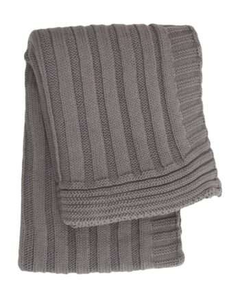 ribs grey knitted cotton little blanket small
