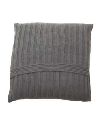ribs grey knitted cotton pillowcase medium