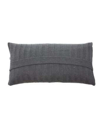 ribs grey knitted cotton pillowcase small