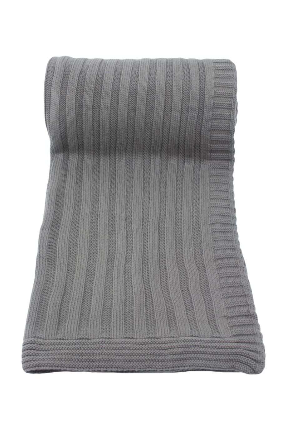 ribs grey knitted cotton plaid medium