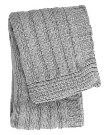 ribs light grey knitted cotton little blanket medium