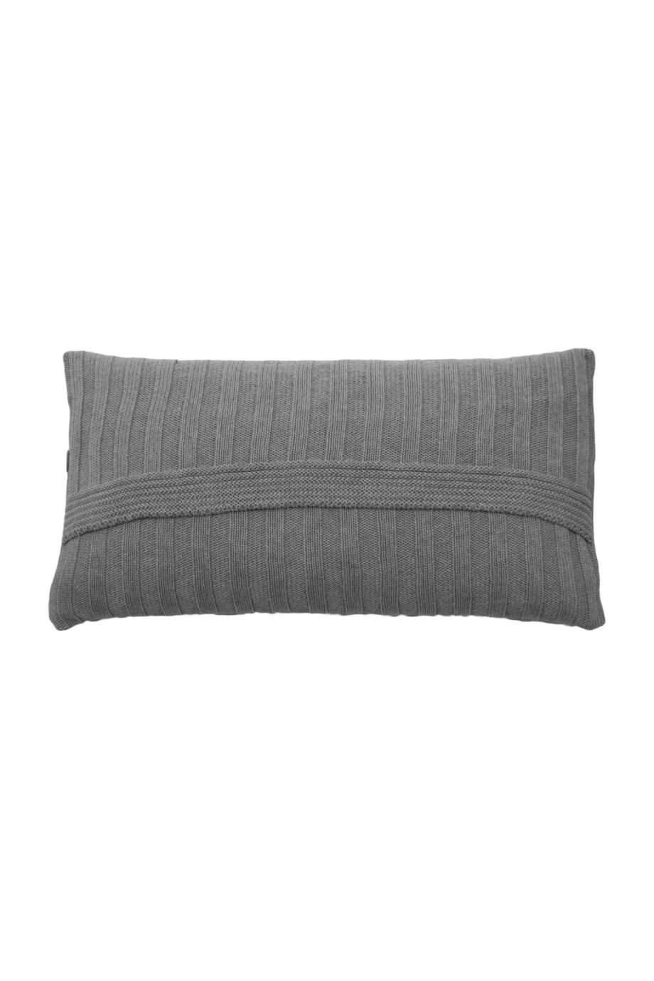 ribs light grey knitted cotton pillowcase small