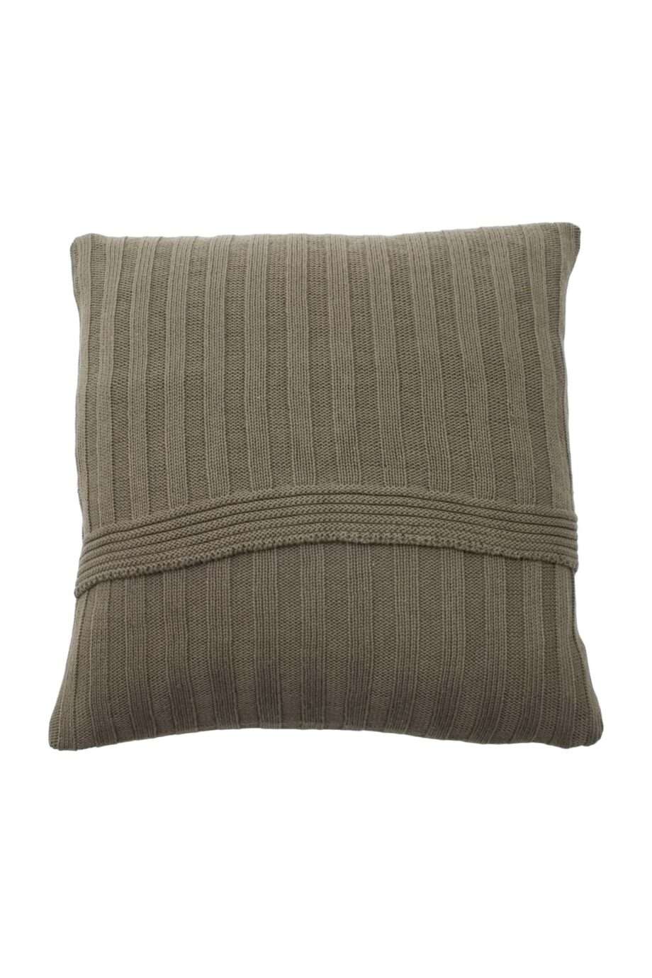 ribs olive green knitted cotton pillowcase medium