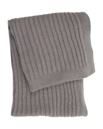 ribs small grey knitted cotton little blanket medium