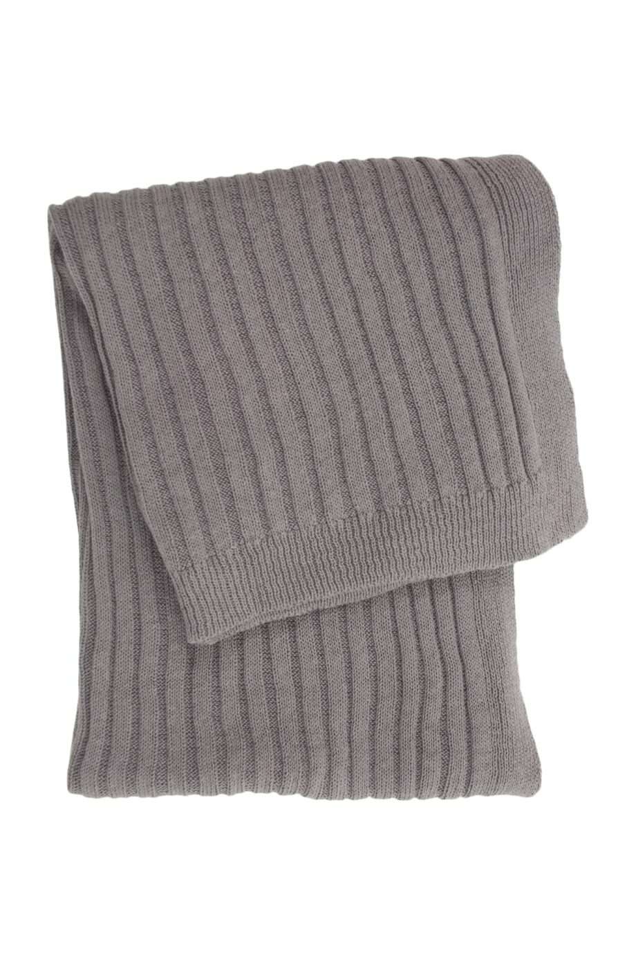 ribs small grey knitted cotton little blanket small