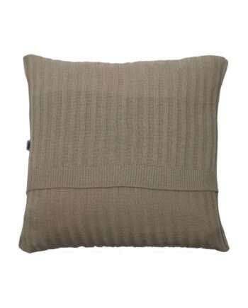 ribs small latte knitted cotton pillowcase medium
