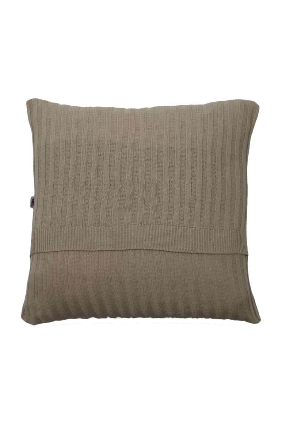 ribs small latte knitted cotton pillowcase medium
