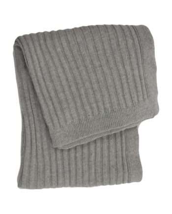 ribs small light grey knitted cotton little blanket medium