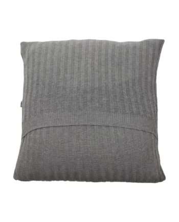ribs small light grey knitted cotton pillowcase medium