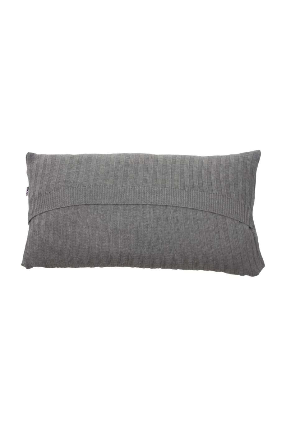 ribs small light grey knitted cotton pillowcase small