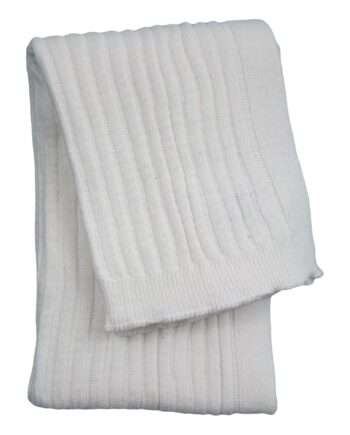 ribs small white knitted cotton little blanket medium
