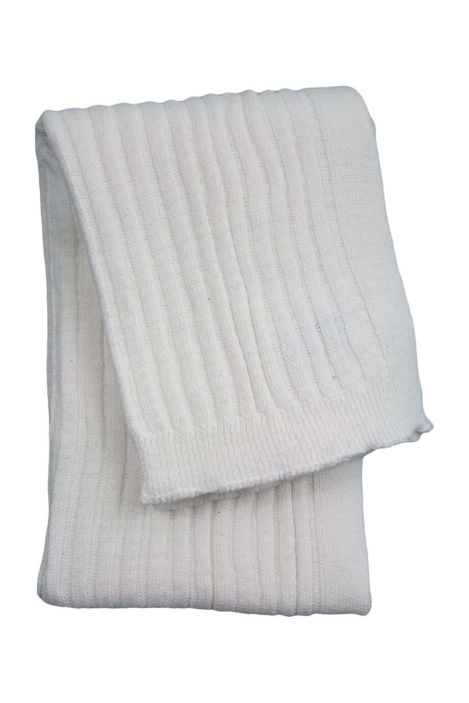 ribs small white knitted cotton little blanket medium
