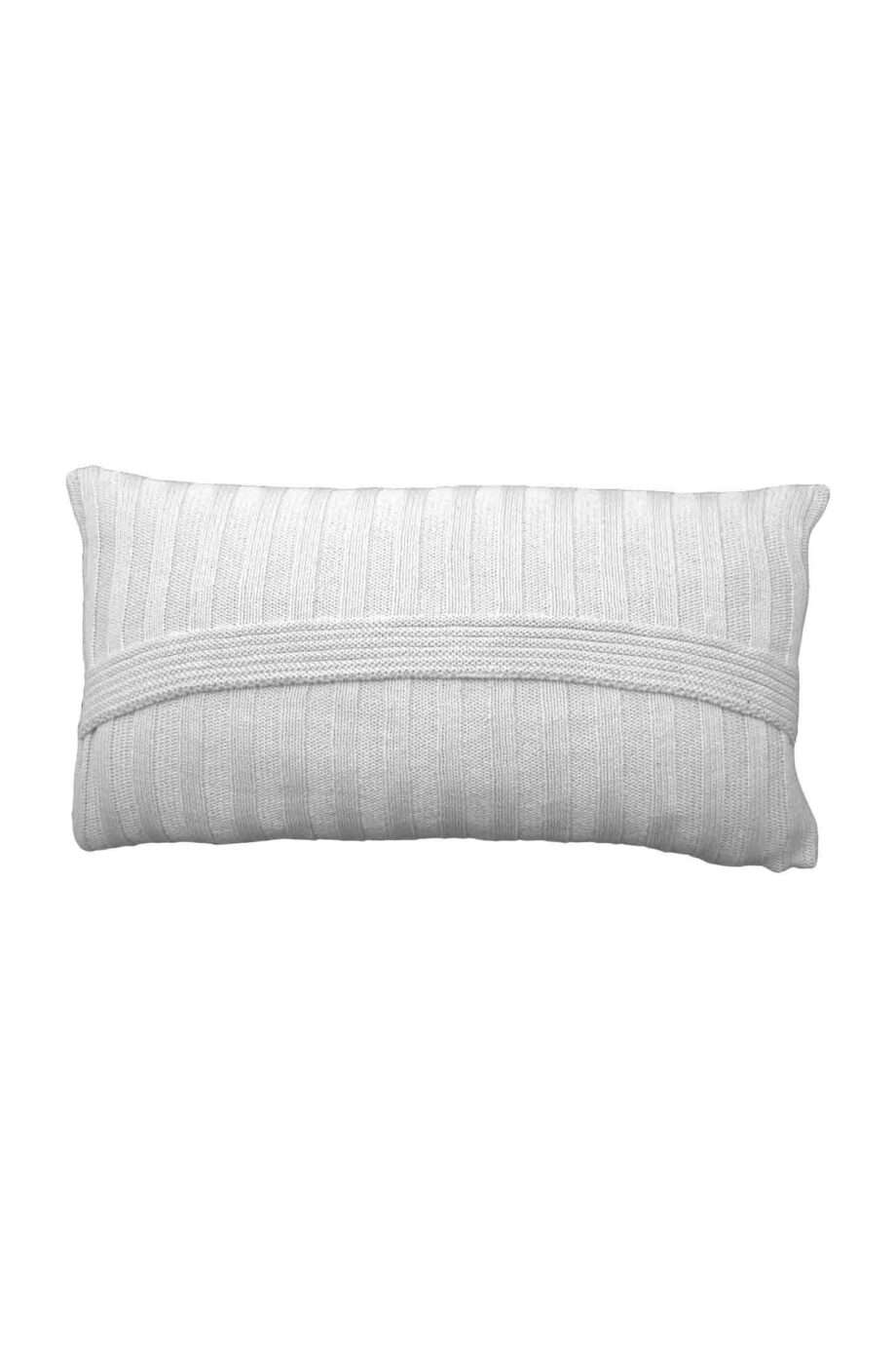 ribs white knitted cotton pillowcase small
