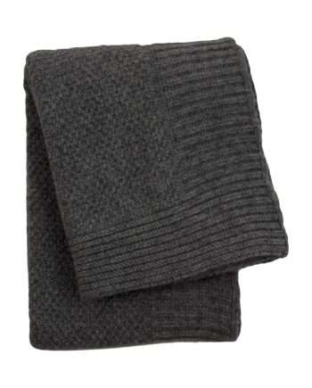 rice anthracite knitted woolen little blanket medium