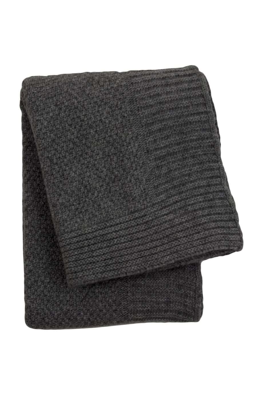rice anthracite knitted woolen little blanket medium