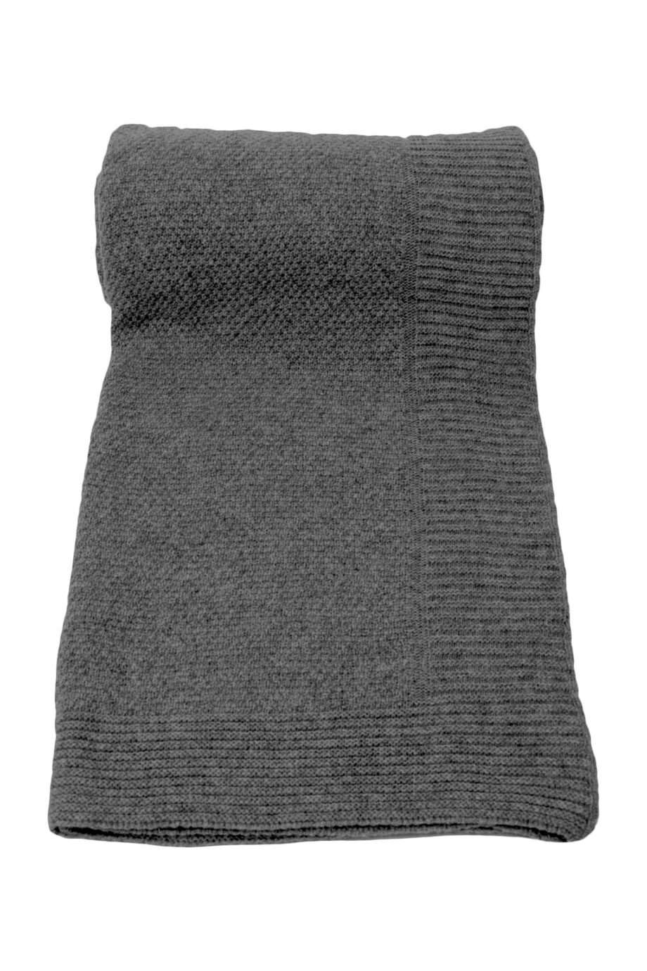 rice anthracite knitted woolen plaid medium