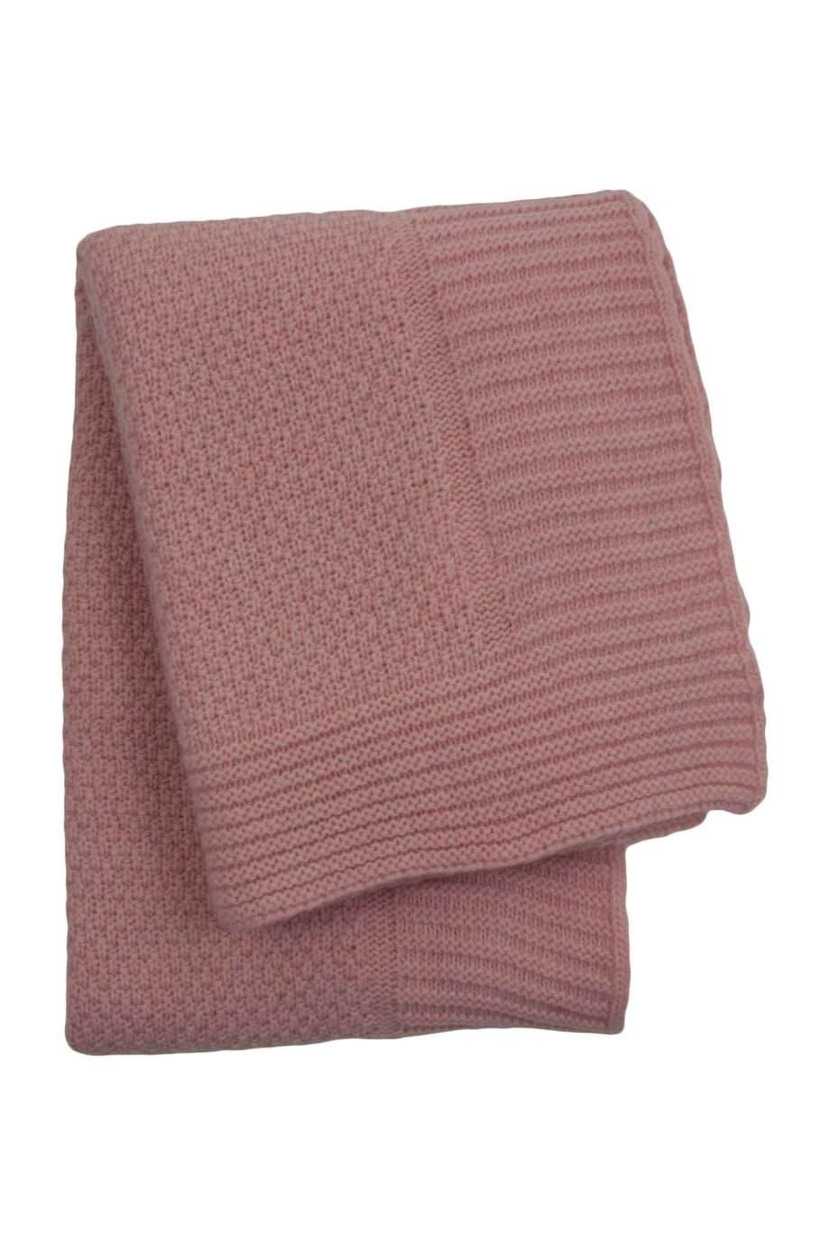 rice baby pink knitted woolen little blanket medium