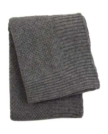rice grey knitted woolen little blanket medium