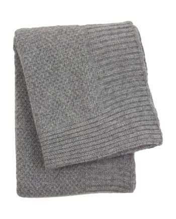 rice light grey knitted woolen little blanket medium