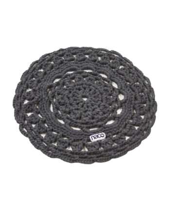rosette anthracite crochet cotton placemat small