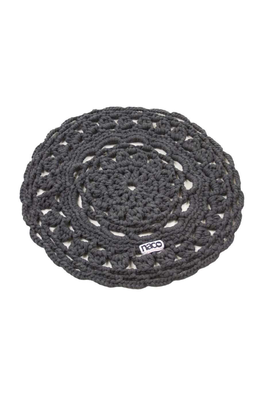 rosette anthracite crochet cotton placemat small