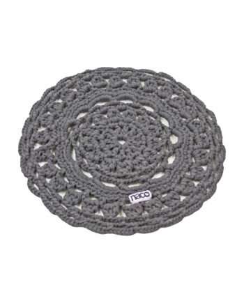 rosette grey crochet cotton placemat small