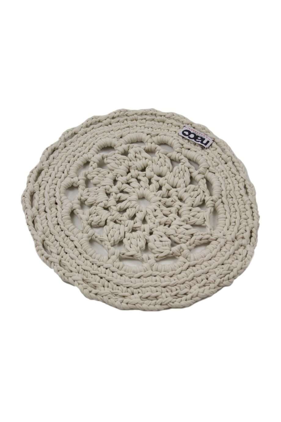 rosette linen crochet cotton placemat small