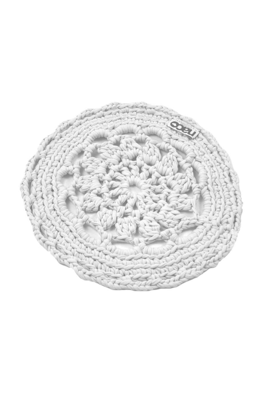 rosette white crochet cotton placemat small