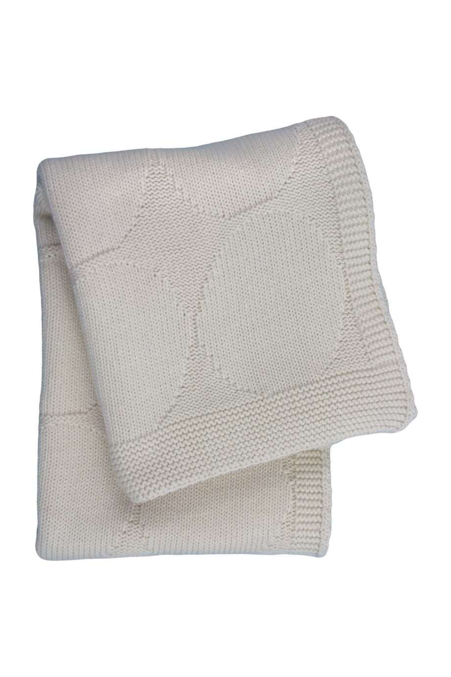 spots ecru knitted cotton little blanket medium