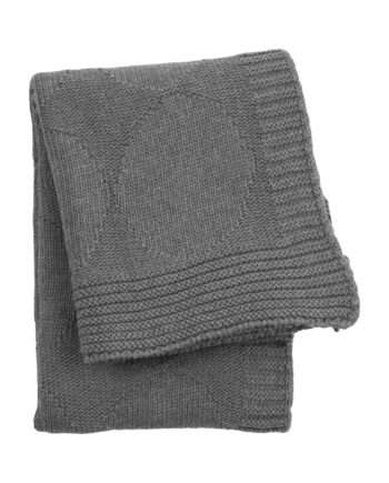 spots grey knitted cotton little blanket medium