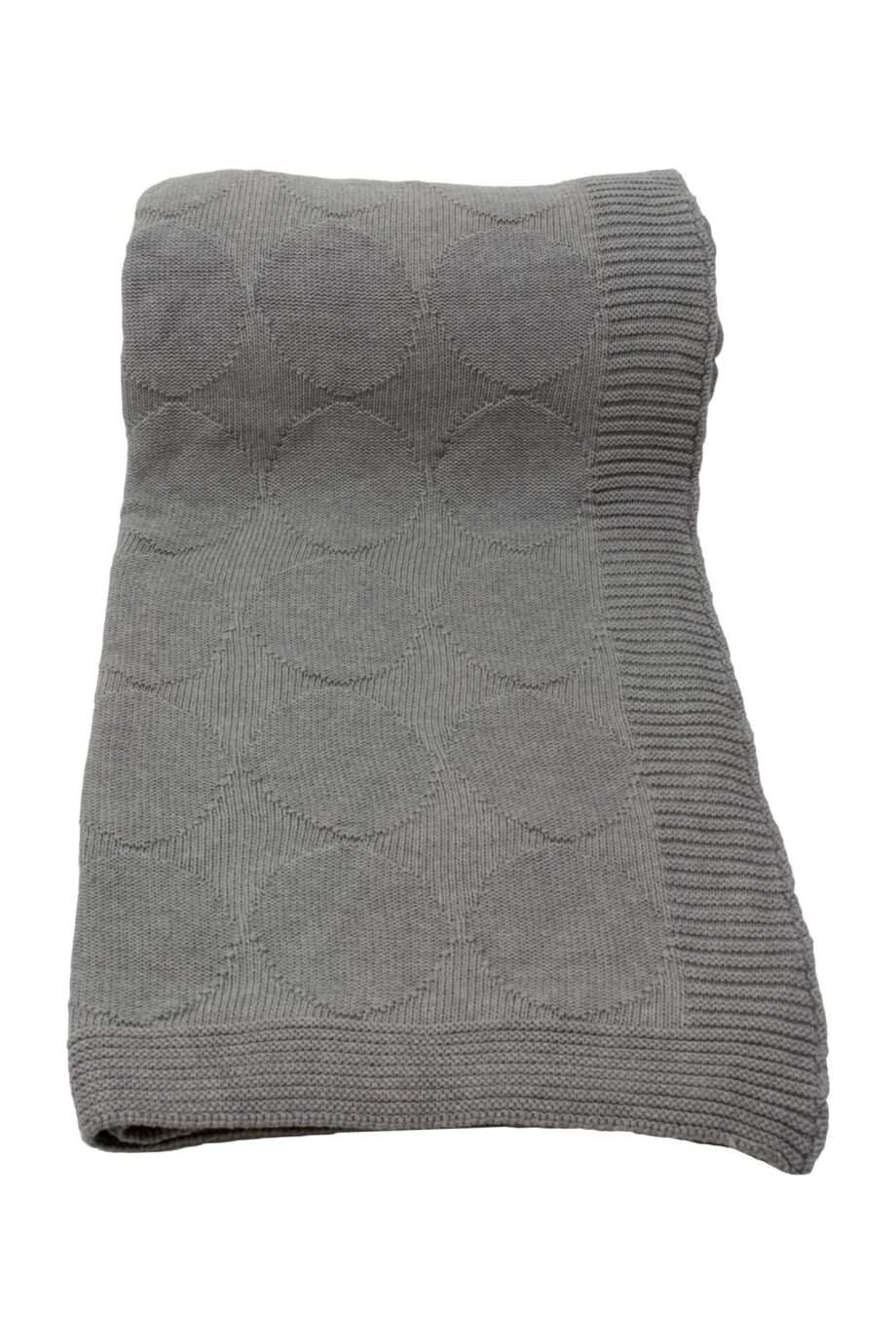 spots grey knitted cotton plaid medium