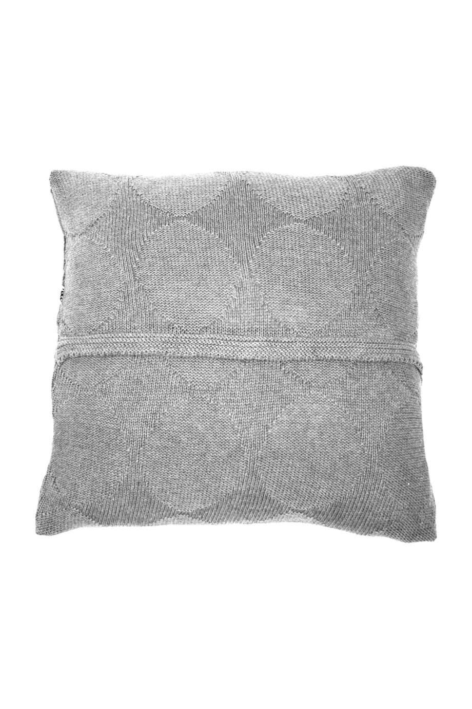 spots light grey knitted cotton pillowcase medium