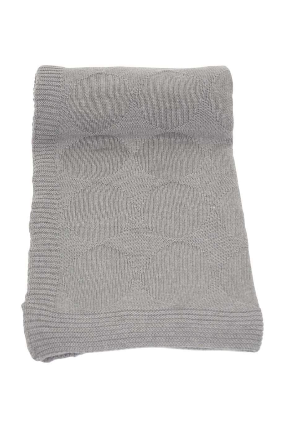 spots light grey knitted cotton plaid medium