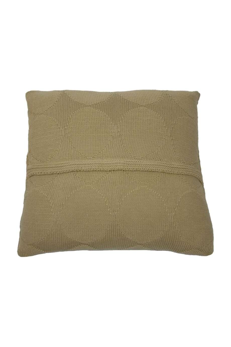 spots ochre knitted cotton pillowcase medium