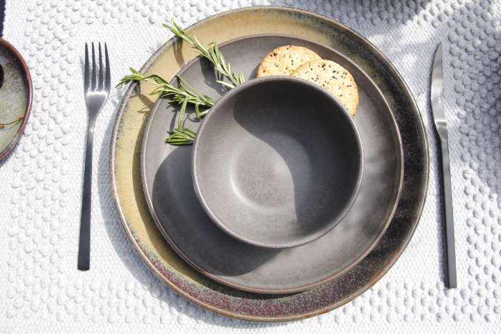 stainless steel cutlery black diner set