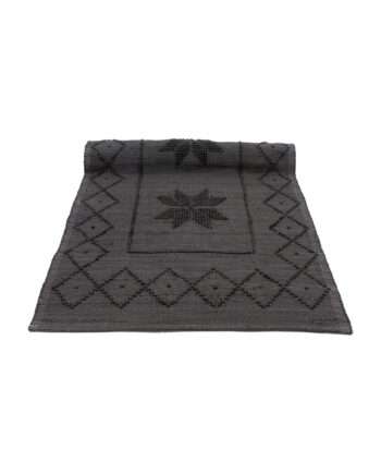 star anthracite woven cotton floor mat small