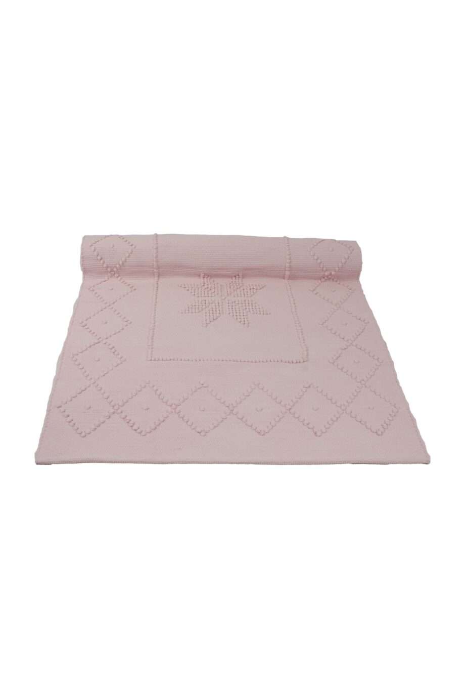 star baby pink woven cotton floor mat small