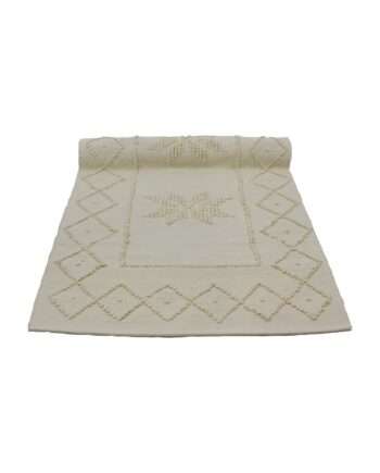 star ecru woven cotton floor mat small