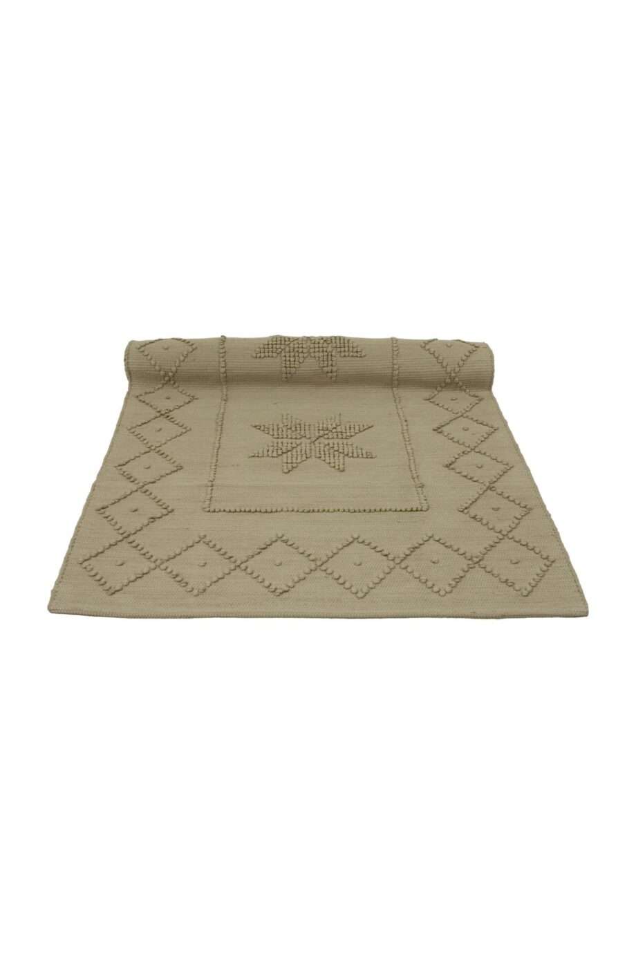 star latte woven cotton floor mat small