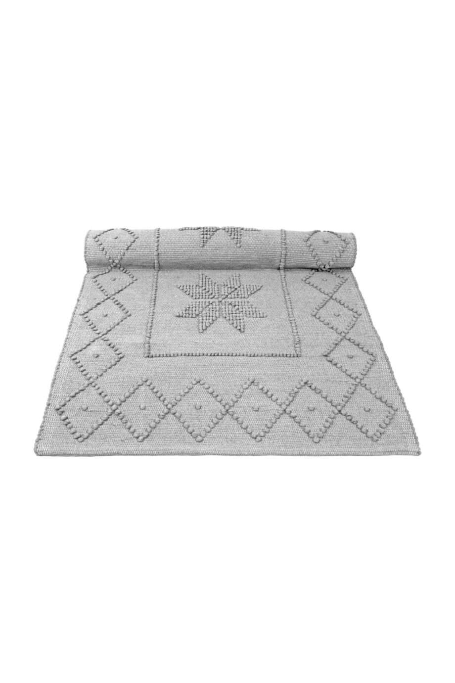 star light grey woven cotton floor mat small