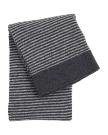 stripy grey knitted woolen little blanket small