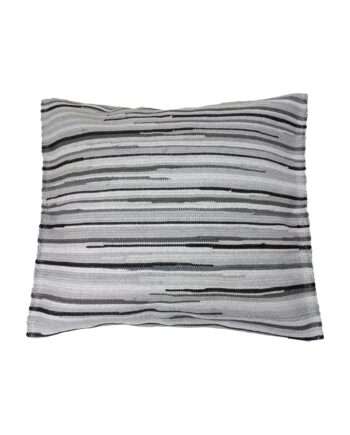 stripy grey woven cotton pillowcase medium