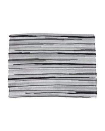 stripy grey woven cotton placemat small