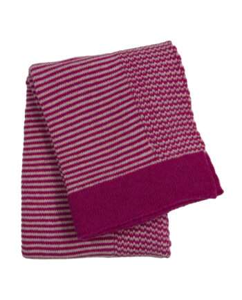 stripy pink knitted woolen little blanket small