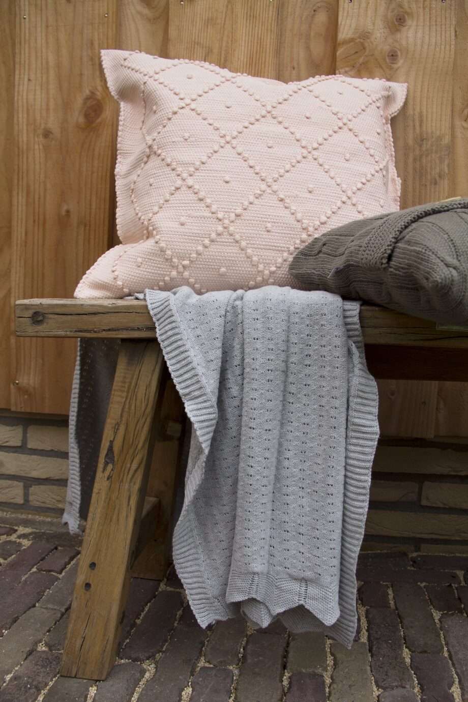 diamond baby pink woven cotton pillowcase medium
